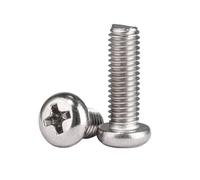 2-100pcs M1/M1.2/M1.4/M1.6/M1.7/M2/M2.5/M3/M3.5/M4/M5/M6/M8/M10 304 Stainless Steel Phillips Round Head Extended Screws, M3x3mm(100pcs)