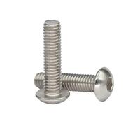 2-100PCS M3 M4 M5 M6 M8 M10 5/8/10/15/20/30/40-100mm ISO7380 316 Stainless Steel A4 Hex Hexgaon Socket Button Round Head Bolt Screw(10Pcs M8x10)
