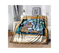 (2, 100X130CM) Anime Yu Gi Oh Card Throw Blanket Blue Eyes White Dragon Anime Cartoon Soft Plush Blanket Bedroom Bedspread Home Decor