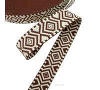 2-10M 38mm Jacquard Polyester Cotton Ribbon Band Canvas Bag Strap Belt Decorative Bias Webbing Tape Sewing Accessories-RD707-502Coffee-5Meters