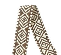 2-10M 38mm Jacquard Polyester Cotton Ribbon Band Canvas Bag Strap Belt Decorative Bias Webbing Tape Sewing Accessories for DIY Sewing Crafting(Coffee,2Meters)