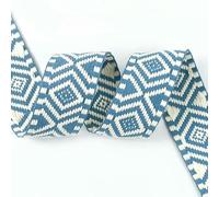 2-10M 38mm Jacquard Polyester Cotton Ribbon Band Canvas Bag Strap Belt Decorative Bias Webbing Tape Sewing Accessories-RD707-508LakeBlue-3.0meters
