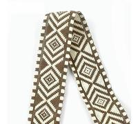 2-10M 38mm Jacquard Polyester Cotton Ribbon Band Canvas Bag Strap Belt Decorative Bias Webbing Tape Sewing Accessories-RD603-Coffee-2Meters