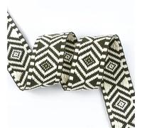 2-10M 38mm Jacquard Polyester Cotton Ribbon Band Canvas Bag Strap Belt Decorative Bias Webbing Tape Sewing Accessories for DIY Sewing Crafting(Green,5Meters)