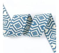 2-10M 38mm Jacquard Polyester Cotton Ribbon Band Canvas Bag Strap Belt Decorative Bias Webbing Tape Sewing Accessories for DIY Sewing Crafting(Lakeblue,2Meters)