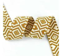 2-10M 38mm Jacquard Polyester Cotton Ribbon Band Canvas Bag Strap Belt Decorative Bias Webbing Tape Sewing Accessories-RD707-506Turmeric-10Meters