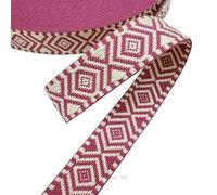 2-10M 38mm Jacquard Polyester Cotton Ribbon Band Canvas Bag Strap Belt Decorative Bias Webbing Tape Sewing Accessories-RD707-505RoseRed-3.0meters