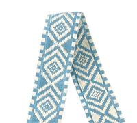 2-10M 38mm Jacquard Polyester Cotton Ribbon Band Canvas Bag Strap Belt Decorative Bias Webbing Tape Sewing Accessories for DIY Sewing Crafting(Blue,3Meters)