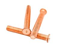 2/10pc M4 M5 M6 M8 Carbon Steel Copper Plated Stud Weld Spot Welding Screw Solder Point Nail Bolt For Capacitor Discharge(Color:50mm,Size:10pcs M5)