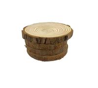 2-10Pcs 1cm Thick Diameter 8-10cm Natural Pine Round Unfinished Wood Slices Circles with Tree Bark Log Discs DIY Crafts Wedding(4pcs 8 10cm)