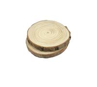 2-10Pcs 1cm Thick Diameter 8-10cm Natural Pine Round Unfinished Wood Slices Circles with Tree Bark Log Discs DIY Crafts Wedding(2pcs 8 10cm)