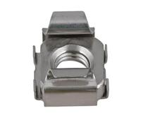 2-10pcs 304 Stainless Steel Cage Nuts Square Clip Floating Nut Cassette Elastic Enclosure Card Nut for Server Cabinet Shelf Rack Mount(Nickel plated,M6(10Pcs))