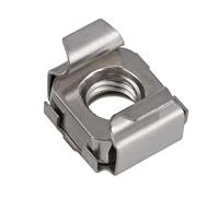 2-10pcs 304 Stainless Steel Cage Nuts Square Clip Floating Nut Cassette Elastic Enclosure Card Nut for Server Cabinet Shelf Rack Mount(304 Stainless Steel,M12(5Pcs))