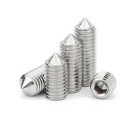 2-10pcs 316 Stainless Steel Hexagonal Cone Head Fixing Screw M3 M4 M5 M6 M8 M10 Pointed Bolt Headless Screw Length 3mm~16mm(6mm,M4-10pcs)