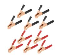 2/10Pcs 50A Red + Black 80mm Crocodile Car Caravan Van Test Lead Alligator Clips Connector Plug Power(5 x Red 5 x Black)