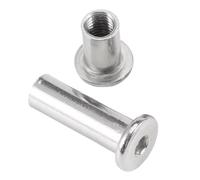 2-10pcs Binding Barrel Nut M2 M3 M4 M5 M6 M8 M10 304 Stainless Steel Hex Socket Cap Furniture Rivet Insert For TV Wall Mount(10PC 3-M2,14MM)