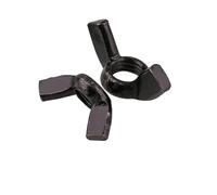 2-10pcs DIN315 M3 M4 M5 M6 M8 M10 M12 GB62 Black White Nylon 304 316 Stainless Carbon Steel Thumbnut Ingot Butterfly Ear Wing Nut(Black carbon steel,10pcs M4)