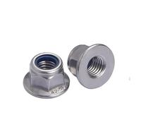 2-10PCS Flange Nylon Lock nut M3 M4 M5 M6 M8 M10 M12 stainless steel and with black white zinc(Stainless steel,M8 5pcs)
