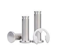 2-10pcs Flat Head Clevis Pin with Retaining Ring M3 M4 M5 M6 M8 M10 Stainless Steel Pins with Circlip Groove Suitable for Clevis(M3 10pcs,16mm)