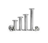 2/10pcs Golden Silver Carbon Steel Leather Bag Belt Photo Scrapbook Album Book Post Binding Rivet M5x4-150mm Stud Screws(Silver,M5x90mm 5pcs)