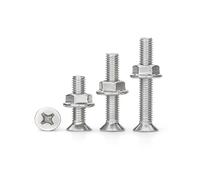 2-10pcs M2.5 M3 M4 M5 M6 M8 A2 304 Stainless Steel Cross Flat Countersunk Head Screw Bolt Flange Nuts Combination Kit Set(7mm,M3-20pcs)