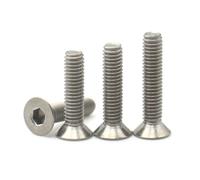 2-10pcs M2 .5 M3 M4 M5 M6 M8 M10 DIN7991 TA2 Pure Titanium Hexagon Hex Socket Flat Countersunk Head Allen Screw Bolt L=3-50mm(50mm,M4 (10pcs))