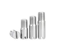 2-10pcs M2-M10 304 Stainless Steel Slotted End External Threaded Cylindrical Locating Dowel Pins, M4x14mm(10pcs)