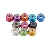 2-10pcs M2 M2.5 M3 M4 M5 M6 Anodized Multi-color Aluminum Alloy Nylon Lock Nut(Orange,M6 5pcs)