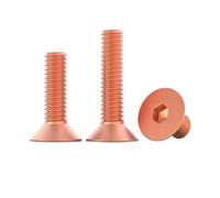 2-10PCS M2 M2.5 M3 M4 M5 M6 DIN7991 T2 Copper Countersunk Head Hexagon Screw Flat Head Hexagon Socket Bolt Machine Screw(X10mm,M6 2pcs)