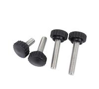2-10pcs M3 M4 M5 M6 M8 M10 304 knurled Nylon Round Plastic Head Handle Thumb Screw Bakelite Bolt Black Bakelite hand screws(304,28-M10x45(2pcs))