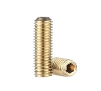 2-10pcs M3 M4 M5 M6 M8 M10 Brass Concave End Set Screw Hex Hexagon Headless Machine Rice Tight Top Bolt(6mm,M6-5pcs)