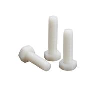 2-10pcs M3/M4/M5/M6/M8 White Nylon Hexagon Head Fully Threaded Insulated Screws, M6x60mm(2pcs)