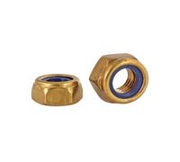 2/10PCS M4 M5 M6 M8 M10 Brass Hex Nylon Insert Lock Nut Self-locking Locknut Copper Nylock(M4 (10pcs))
