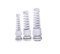 2-10pcs Plastic Cable Gland Spiral Waterproof M12 M16 M18 M20 M22 M25 Metric Cord Grip Seal Connector Outdoor(White,M22 2pcs)