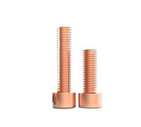 2-10PCS Red Copper Hex Socket Cap Head Bolt Screw Cup Cylindrical Key Fastener M3 M4 M5 M6 M8(5pcs M4X14)