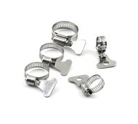 2-10pcs Worm Gear Hose Clamp 6-95mm Adjustable Key Clamp Hose Clip Stainless Steel for Water Pipe Automotive Mechanical(14-27mm 5pcs)