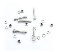 2-10set Hexagon Head Bolts and Lock Nuts Washers Set Stainless Steel Hex Head Screws With locknut Kit Spring Washers M4 M5 M6 M8 M10 M12(8mm,M4 10sets)