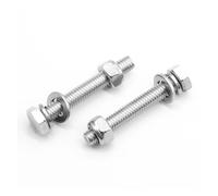 2-10set Hexagon Head Bolts and Lock Nuts Washers Set Stainless Steel Hex Head Screws With locknut Kit Spring Washers M4 M5 M6 M8 M10 M12(8mm,M6 5sets)