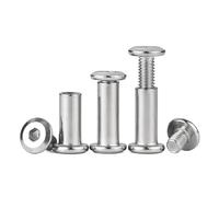 2-10Sets Hexagon Socket Screw Locking Splint Screw Nut Combination Album Butt Account Book Nail Edge Chamfer 304 Stainless Steel(M5x20x6 (5Set))