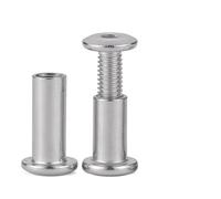 2-10Sets Hexagon Socket Screw Locking Splint Screw Nut Combination Album Butt Account Book Nail Edge Chamfer 304 Stainless Steel(M8x30x10 (2Set))