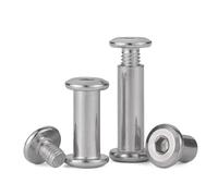2-10Sets Hexagon Socket Screw Locking Splint Screw Nut Combination Album Butt Account Book Nail Edge Chamfer 304 Stainless Steel(M5x50x6 (4Set))