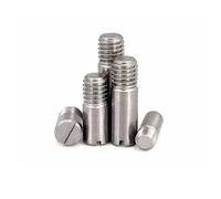 2/10x M2 M2.5 M3 M4 M5 M6 M8 M10 GB878 304 A2 Stainless Steel Outside Thread Solid Dowel Pin Slotted Head Positioning Roll Shaft(10pcs M2,12mm)