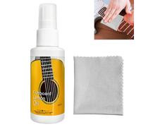 2.12oz Guitar Fretboard Cleaner & Polish Lemon Care Oil for Bass, Ukulele, Violin | Conditioner & Maintenance Kit with Cleaning Cloth | Guitar Tools, Accessories & Gifts for Musicians or Beginning