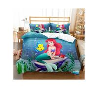 (2, 140x200cm-2pcs) Disney Little Mermaid Princess Bedding Set Cartoon 3D Printed Ariel Princess Duvet Cover Pillow Cases Comforter Bedding Sets