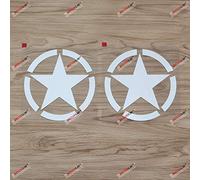 (2) 15.2cm Army Star WW2 Decal Sticker Car Vinyl fit for Jeep Toyota Willys White a sda3