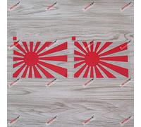 (2) 15.2cm red Japanese Rising Sun Decal Sticker JDM Car Vinyl no bkgrd sda2