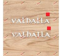 (2) 15.2cm White Valhalla Lettering Decal Sticker Odin Viking Norse Car Vinyl sda3