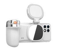 2.15W Magnetic Selfie Grip - Mobiles Holding Handle, Rotating LED Fill Light, Compact Support Stand | Bluetooths Remote Control, Image Stabilizing Tripod Design for Vlogging Makeup