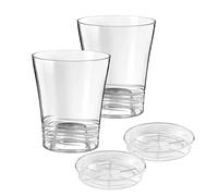 2.16cm Clear Plastic Orchid Flower Pot with Saucer