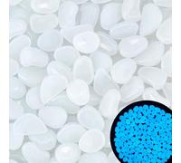 2.1LB 25-27mm White Glow in The Dark Rocks Outdoor Decorative Stones Luminous Pebbles Glow Stones for Patio Landscaping Walkway Driveway Large Glowing Stones Garden Stones(300pcs)